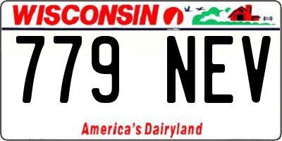 WI license plate 779NEV