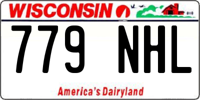 WI license plate 779NHL