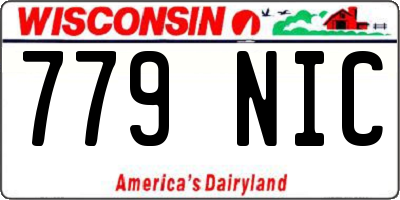 WI license plate 779NIC
