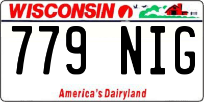 WI license plate 779NIG