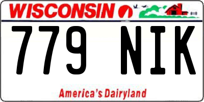 WI license plate 779NIK