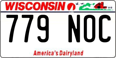 WI license plate 779NOC