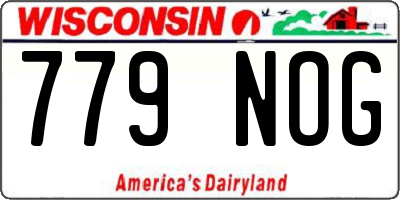 WI license plate 779NOG