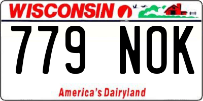 WI license plate 779NOK