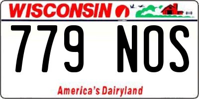WI license plate 779NOS
