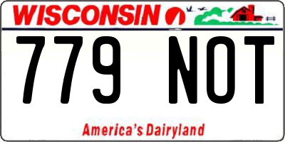 WI license plate 779NOT