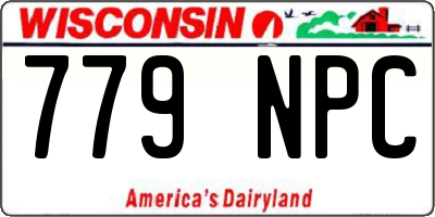 WI license plate 779NPC