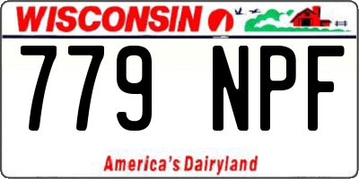 WI license plate 779NPF
