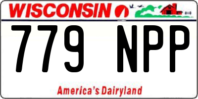 WI license plate 779NPP