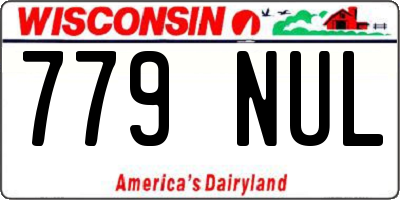 WI license plate 779NUL