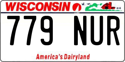 WI license plate 779NUR