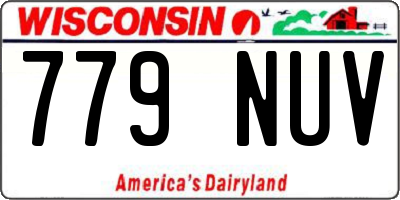 WI license plate 779NUV