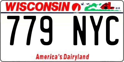 WI license plate 779NYC