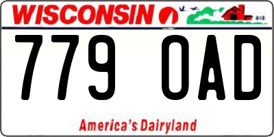 WI license plate 779OAD
