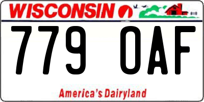 WI license plate 779OAF