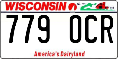 WI license plate 779OCR