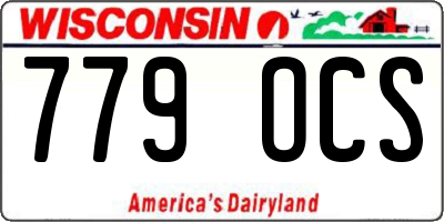 WI license plate 779OCS