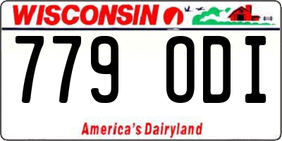 WI license plate 779ODI