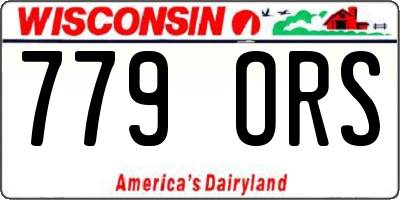 WI license plate 779ORS