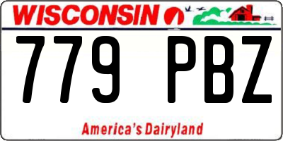 WI license plate 779PBZ