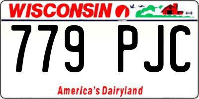 WI license plate 779PJC