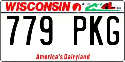 WI license plate 779PKG