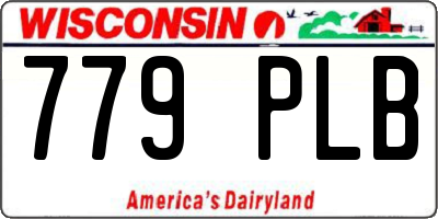 WI license plate 779PLB