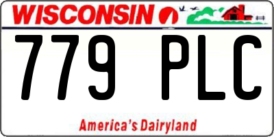 WI license plate 779PLC