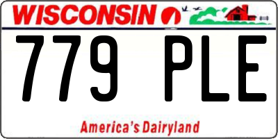 WI license plate 779PLE
