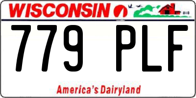 WI license plate 779PLF
