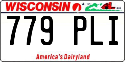 WI license plate 779PLI