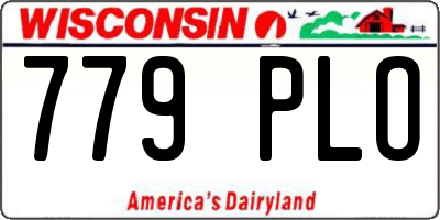 WI license plate 779PLO