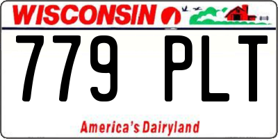 WI license plate 779PLT