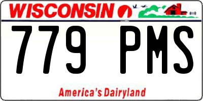 WI license plate 779PMS