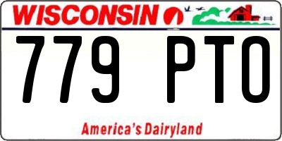 WI license plate 779PTO