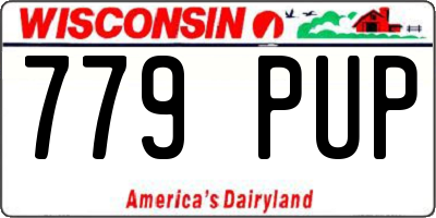 WI license plate 779PUP