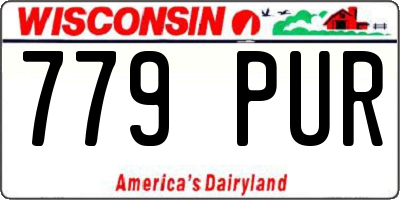 WI license plate 779PUR