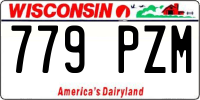 WI license plate 779PZM
