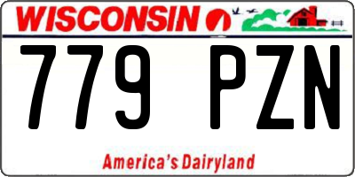 WI license plate 779PZN