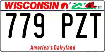 WI license plate 779PZT