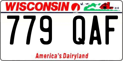 WI license plate 779QAF