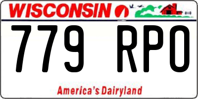 WI license plate 779RPO