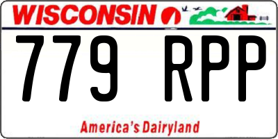 WI license plate 779RPP