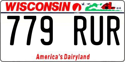 WI license plate 779RUR
