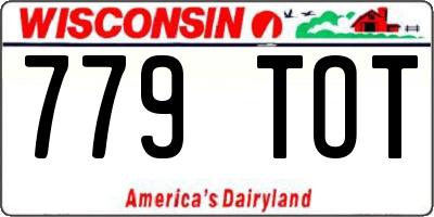 WI license plate 779TOT