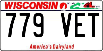 WI license plate 779VET