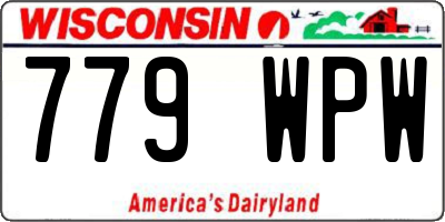 WI license plate 779WPW