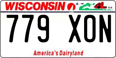 WI license plate 779XON