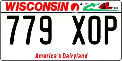 WI license plate 779XOP