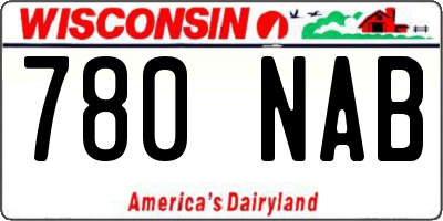 WI license plate 780NAB